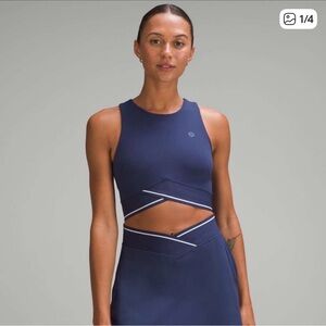 lululemon athletica navy blue high-neck sports bra